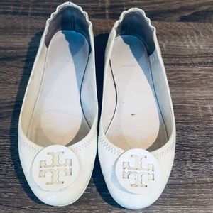 Tory Burch Minnie Travel ballet white flats